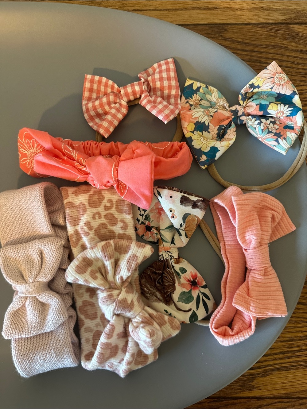 Girls Coral & Floral Bow Headband Set - Kids Accessories
